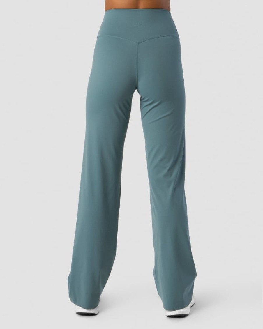 Dam ICIW Byxor | Nimble Straight Leg Pants Steel Blue