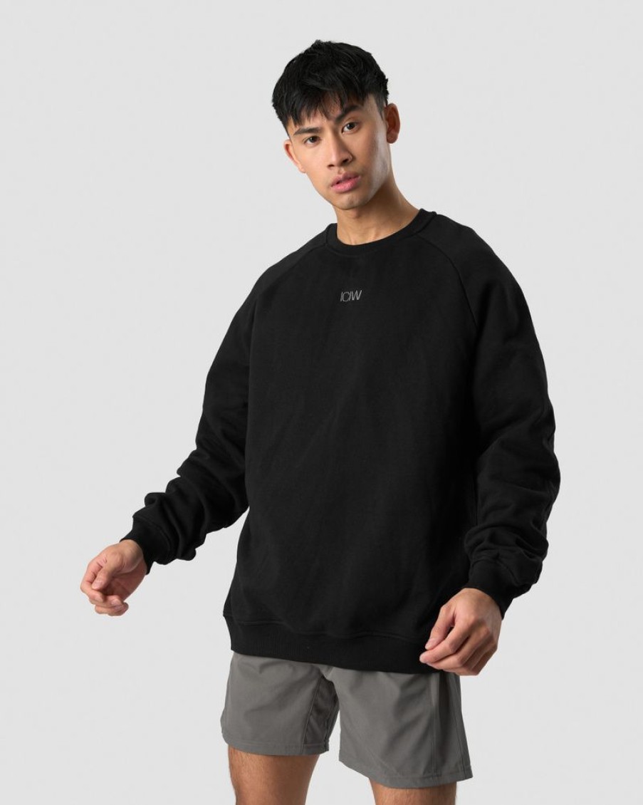 Herr ICIW Langarmat | Essential Crewneck Loose Fit Black Men