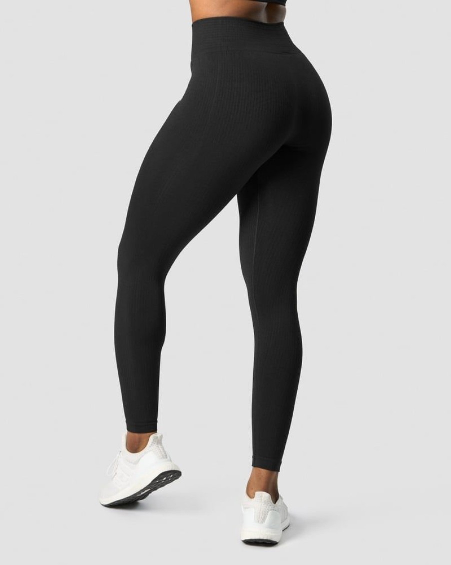 Dam ICIW Tights & Leggings | Ribbed Define Seamless Tights Black