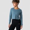 Dam ICIW Langarmat | Stride Cropped Long Sleeve Wmn Steel Blue