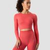 Dam ICIW Seamless | Define Seamless Ls Crop Top Coral