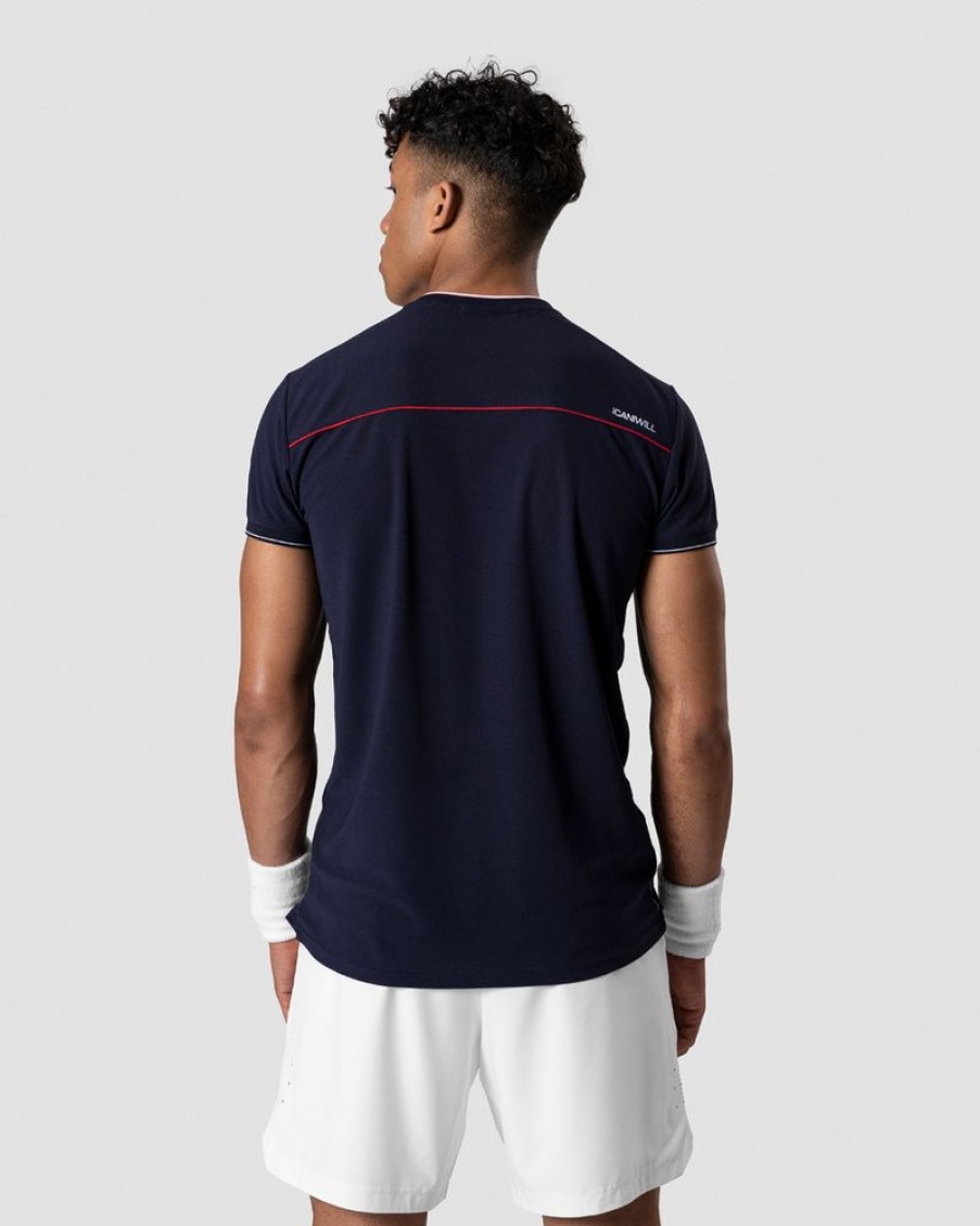 Herr ICIW T-Shirts | Training Stripe Polo Navy Men