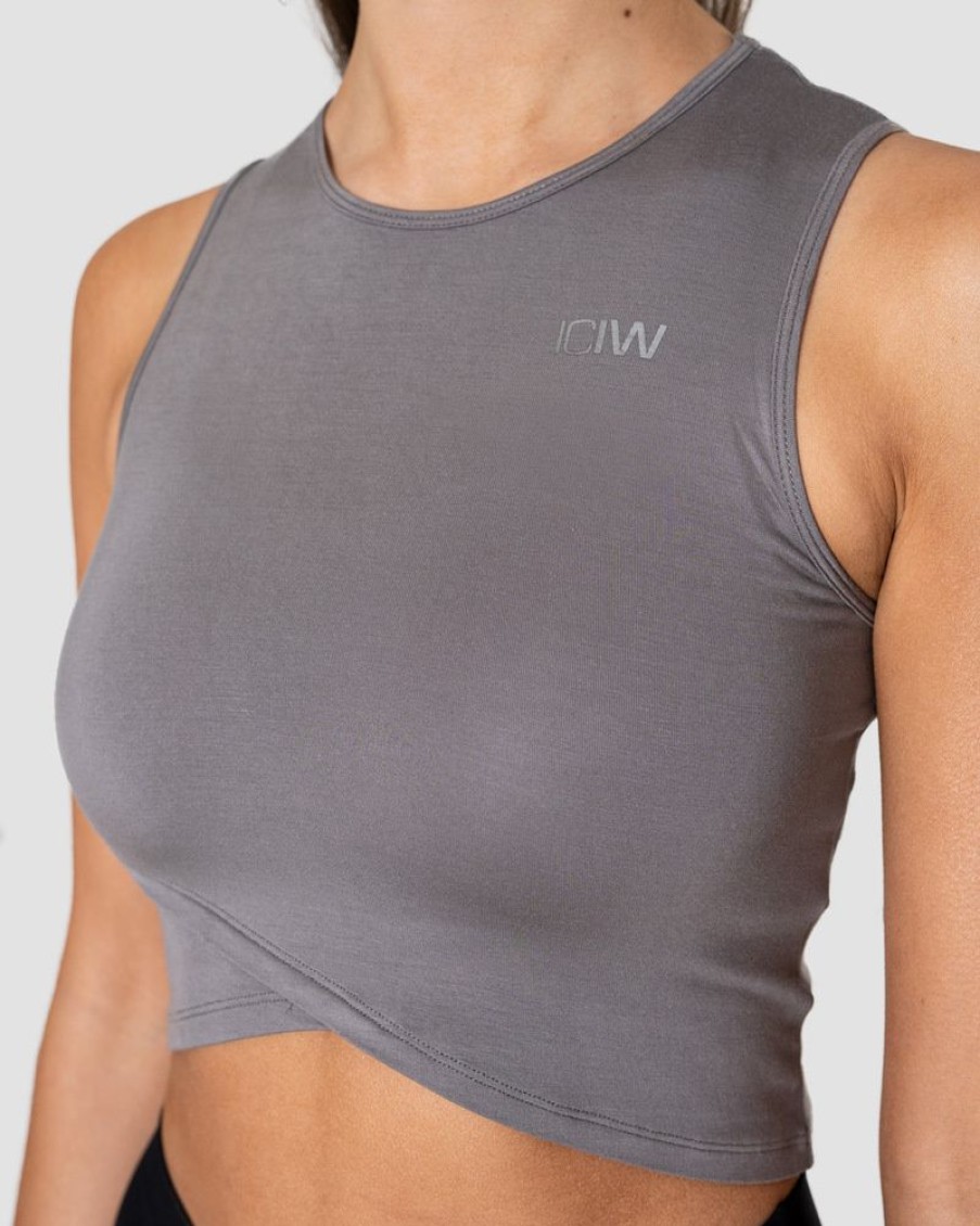 Dam ICIW Traningslinnen | Nimble Cropped Tank Top Grey Wmn