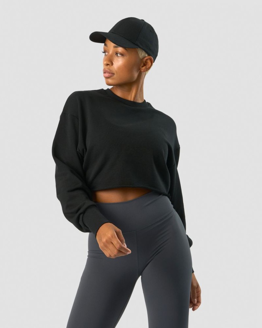 Dam ICIW Langarmat | Nimble Cropped Crewneck Black