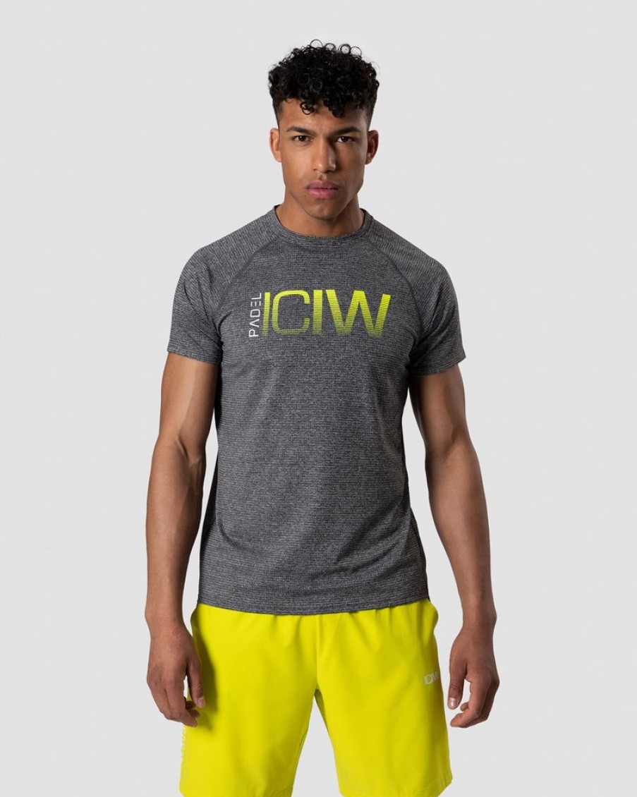 Herr ICIW T-Shirts | Smash Padel Mesh T-Shirt Grey Melange Men