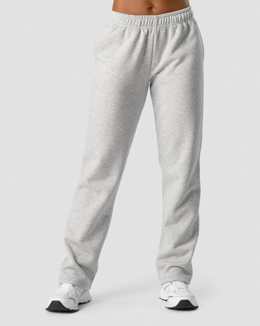 Dam ICIW Byxor | Everyday Straight Leg Sweatpants Light Grey Melange