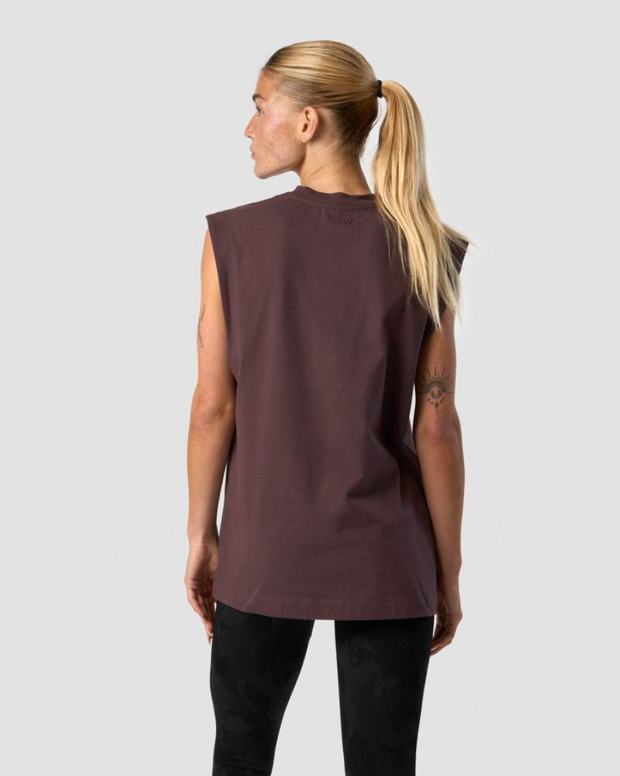 Dam ICIW Traningslinnen | Everyday Cotton Tank Top Burgundy