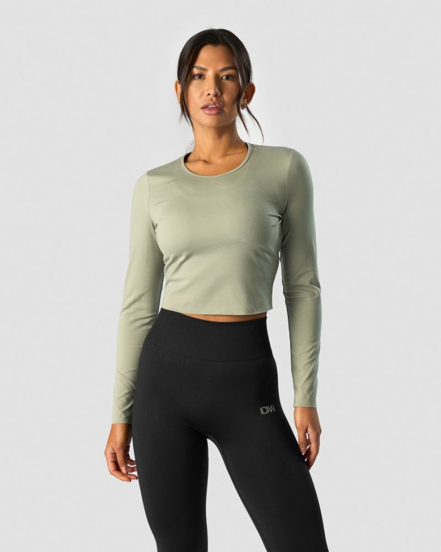 Dam ICIW Langarmat | Nimble Cropped Ls Light Sage Green