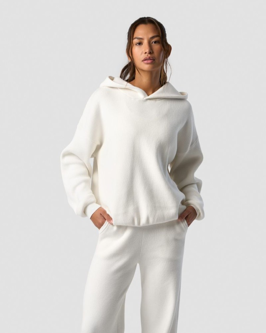 Dam ICIW Langarmat | Soft Knit Oversized Hoodie White