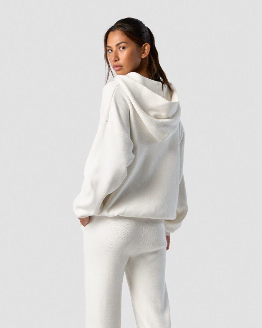 Dam ICIW Langarmat | Soft Knit Oversized Hoodie White