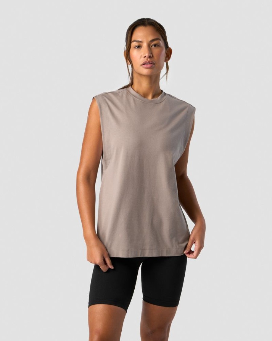 Dam ICIW Traningslinnen | Everyday Cotton Tank Top Greige