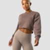 Dam ICIW Langarmat | Nimble Cropped Crewneck Dusty Brown