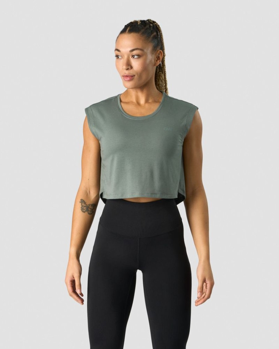 Dam ICIW Traningslinnen | Stride Cropped Tank Wmn Sea Green