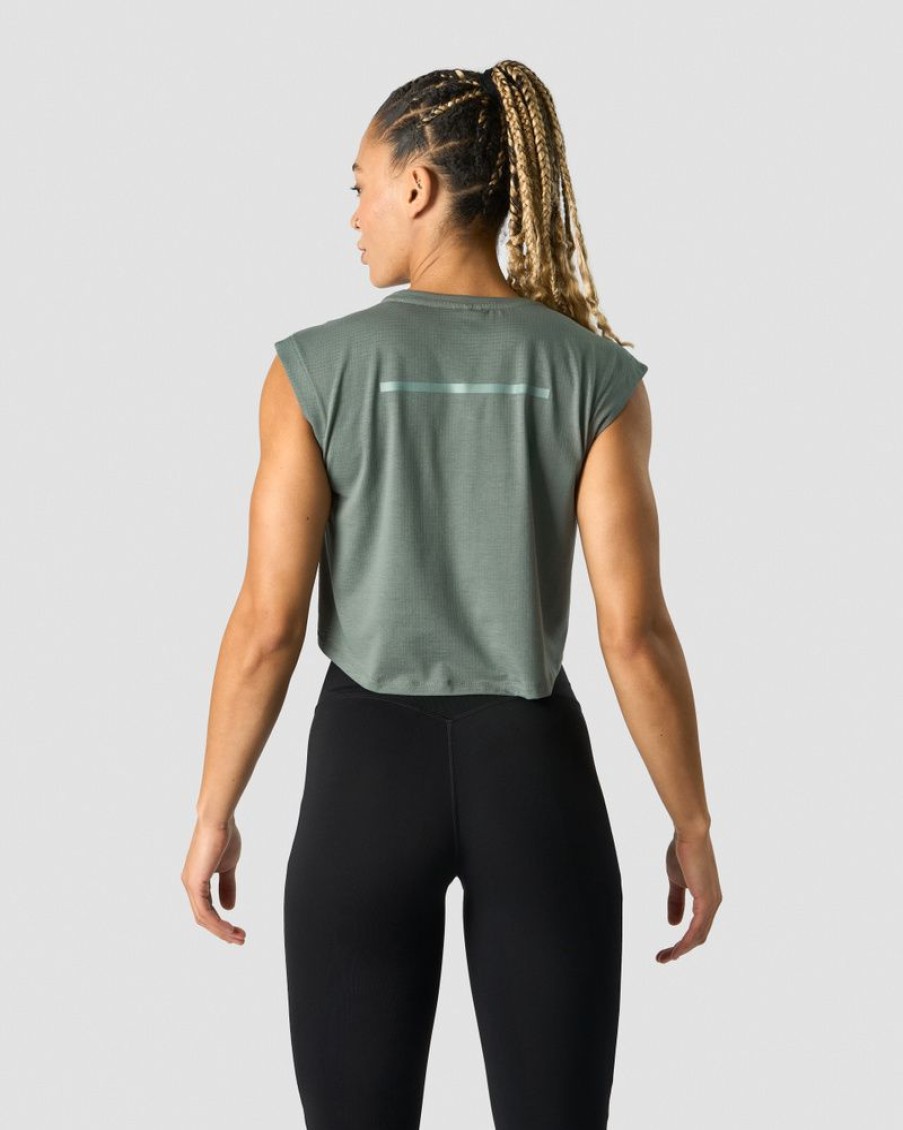 Dam ICIW Traningslinnen | Stride Cropped Tank Wmn Sea Green