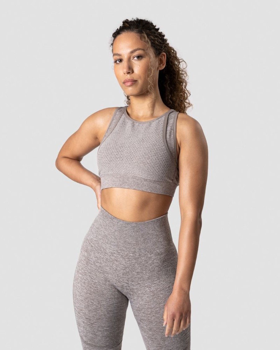 Dam ICIW Sport-Bh | Queen Mesh Icon Sports Bra Khaki Melange