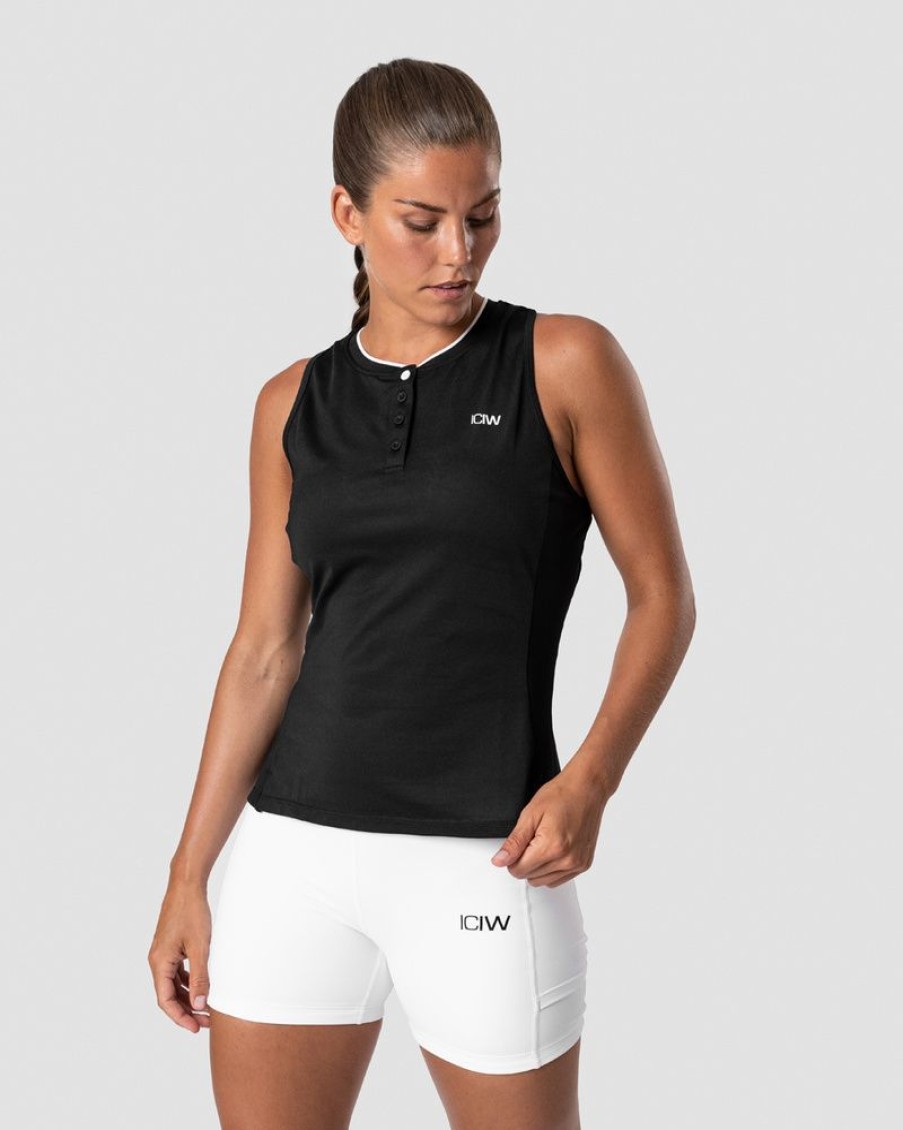 Dam ICIW Traningslinnen | Training Pique Tank Top Black