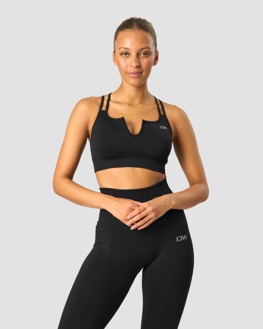 Dam ICIW Sport-Bh | Ribbed Define Seamless Strappy Bra Black