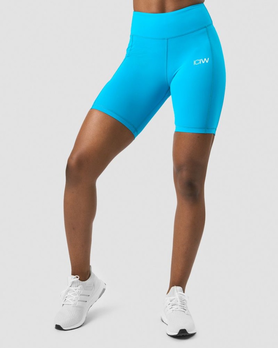 Dam ICIW Shorts | Scrunch V-Shape Pocket Biker Shorts Blue