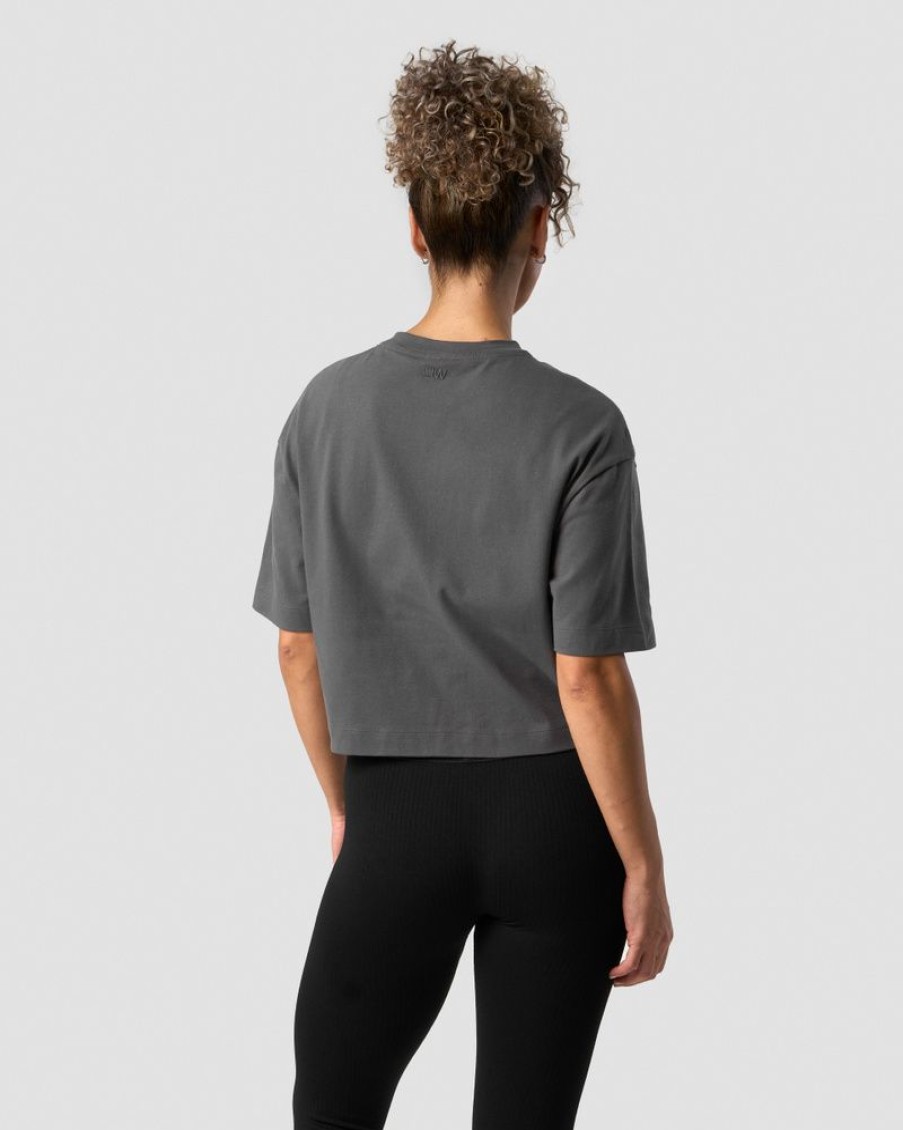 Dam ICIW T-Shirts | Everyday Cotton Cropped T-Shirt Dark Grey