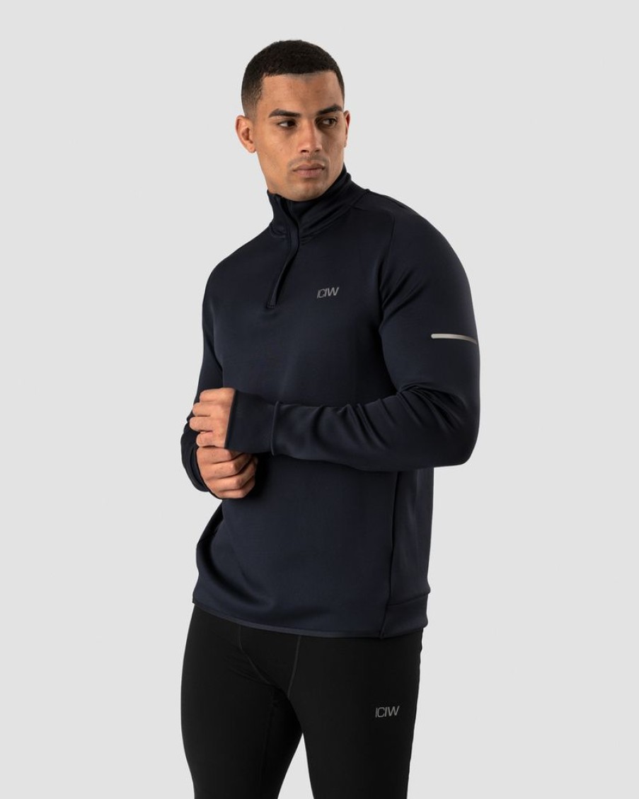 Herr ICIW Langarmat | Mercury 1/4 Zip Crewneck Navy